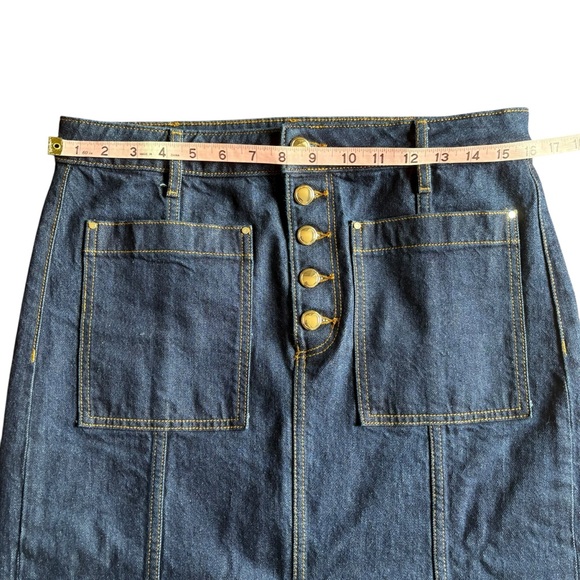 Loft Denim Patch Pocket Midi Skirt- Size 4 - Picture 6 of 8